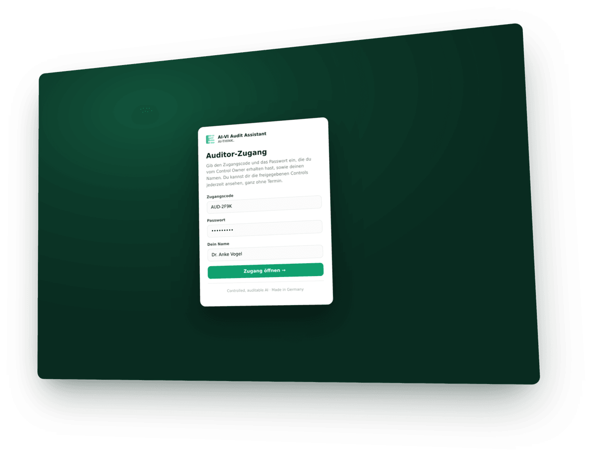 Auditor sign-in