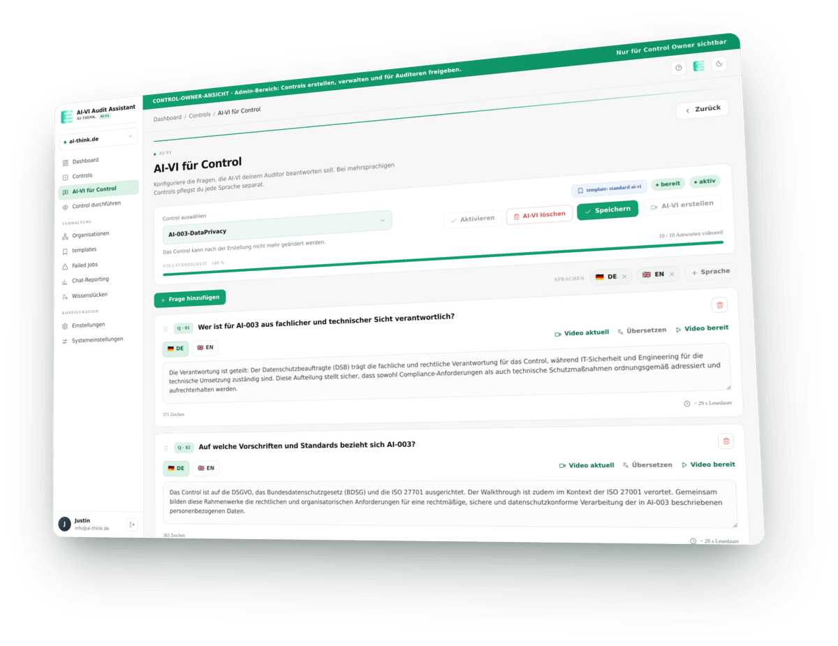 AI-VI für ein Control erstellen