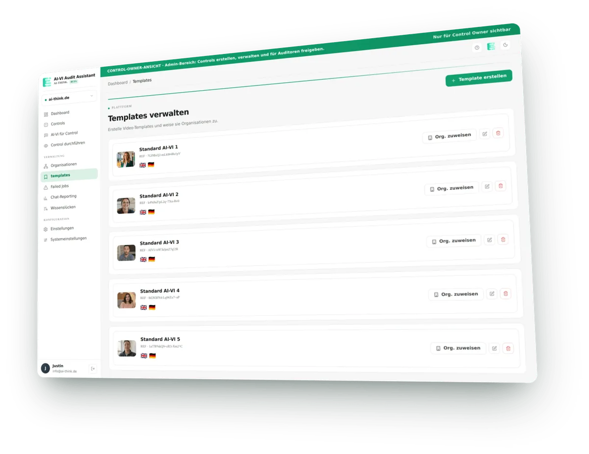 Templates for recurring controls