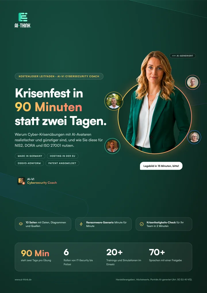 Titelseite des Leitfadens „Krisenfest in 90 Minuten statt zwei Tagen“